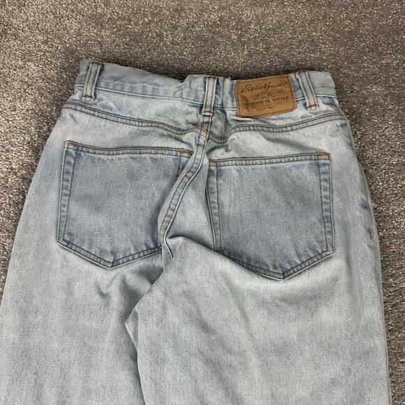 Eddie Bauer Jeans Womens 10 Petite Relaxed Straight Distressed Light Blue Denim - Picture 9 of 9